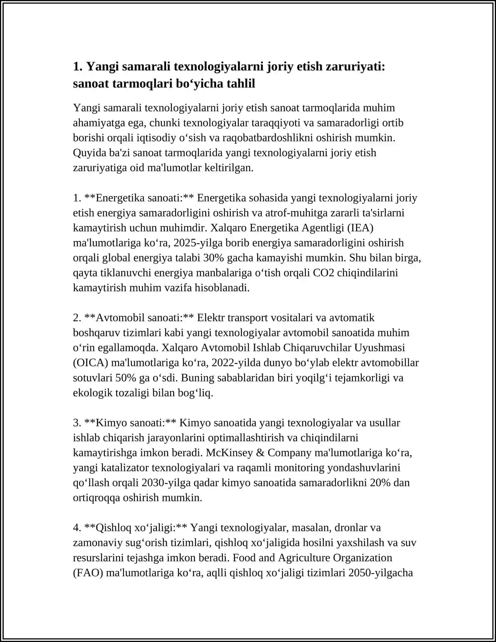 ISHLAB CHIQARISH JARAYONIGA YANGI SAMARALI TEXNALOGIYALARNI TADBIQ ETISH 4