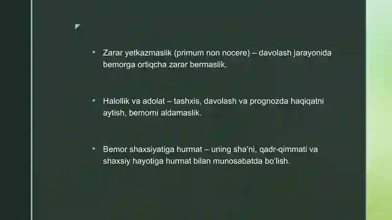 Shifokor Etikasi va Deontologiyasi 4
