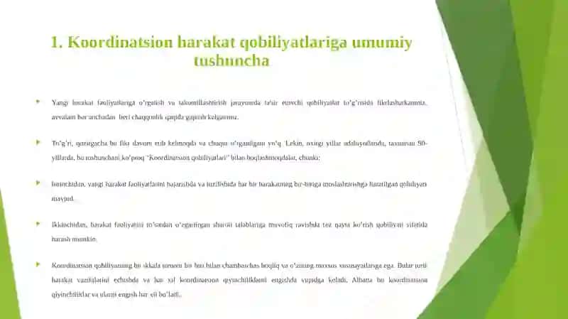 Koordinatsion harakat tushunchasi 4
