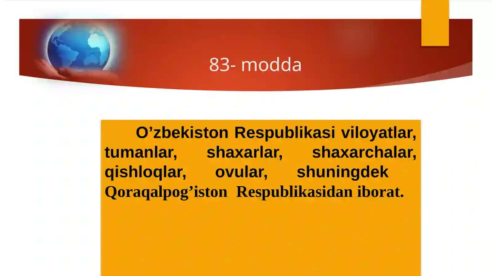 O‘zbekiston Respublikasining ma’muriy-hududiy tuzilishi, birliklarini tashkiletish va tugatish tartibi 4