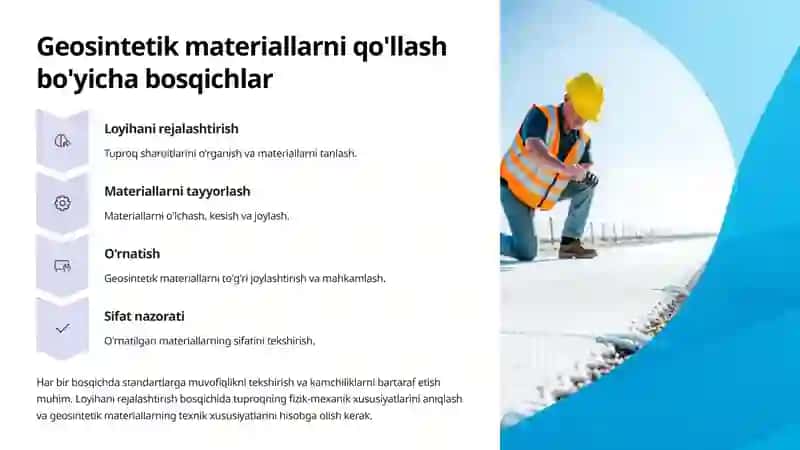 Geosintetik materiallar: Avtomobil yo'llarida qo'llash bo'yicha yo'riqnoma 4