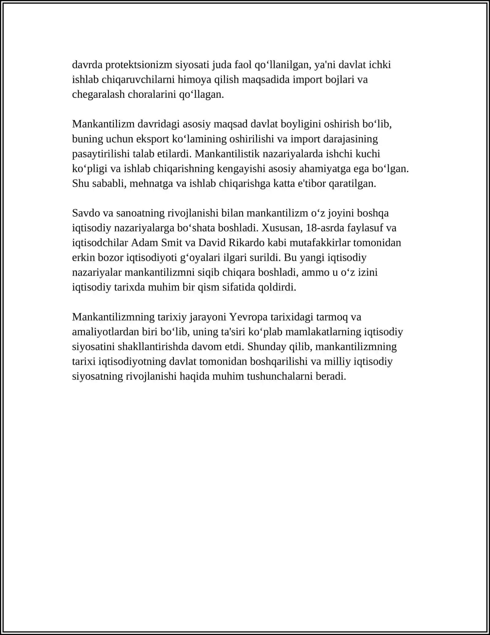 MENKANTILIZM TA’LIMOTINI BOSQICHLARI 4