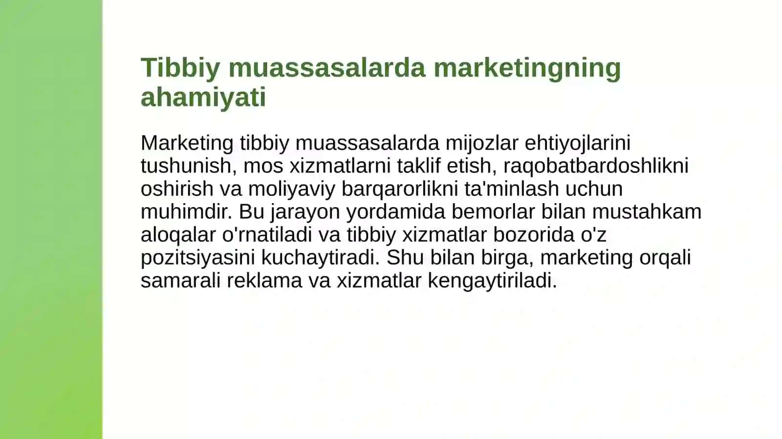 Tibbiy muassasalar marketingi 4