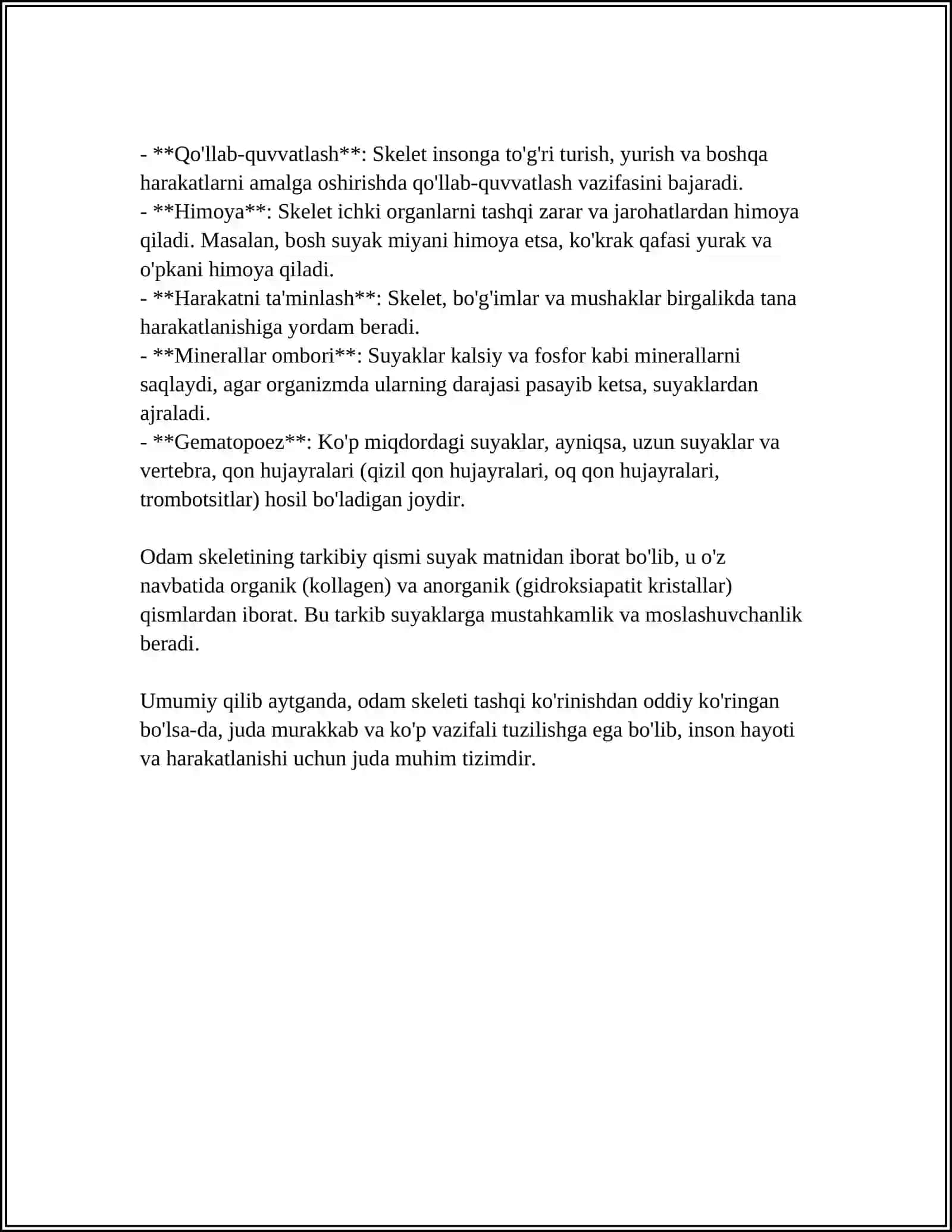 ODAM ORGANIZMI VA SKELETE 4