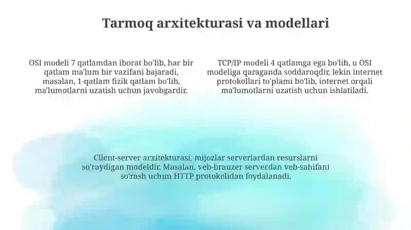 Tarmoqli texnologiyalari va internet xizmatlari 4