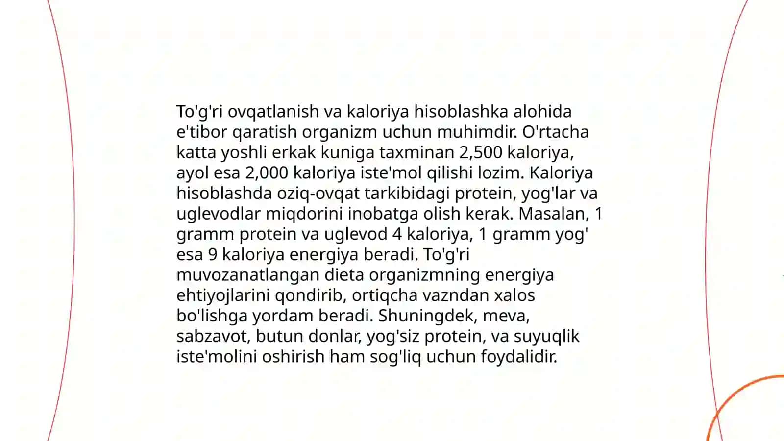 Sog'lom turmush tarzi. To'g'ri ovqatlanish 4