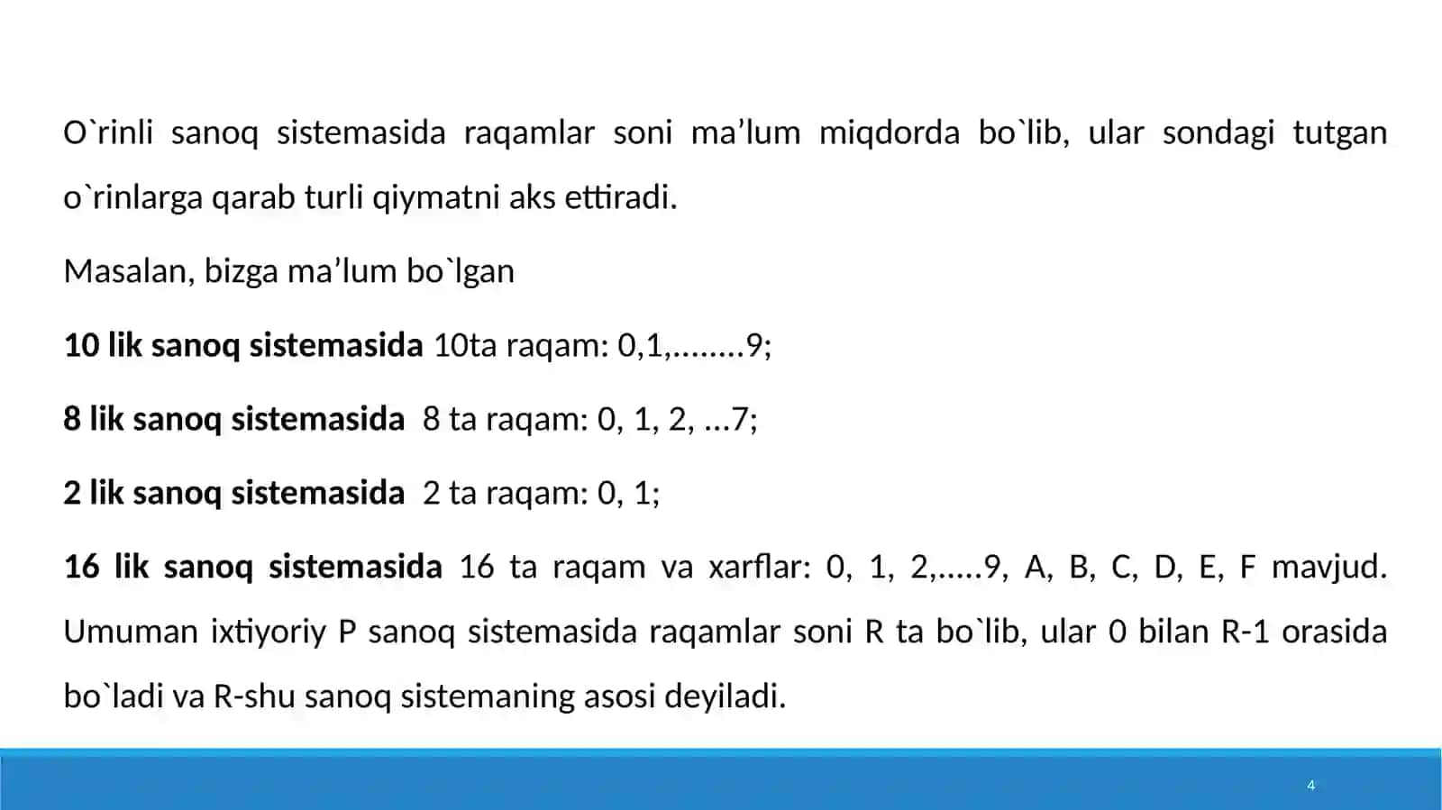 Dasturlash asoslari 4
