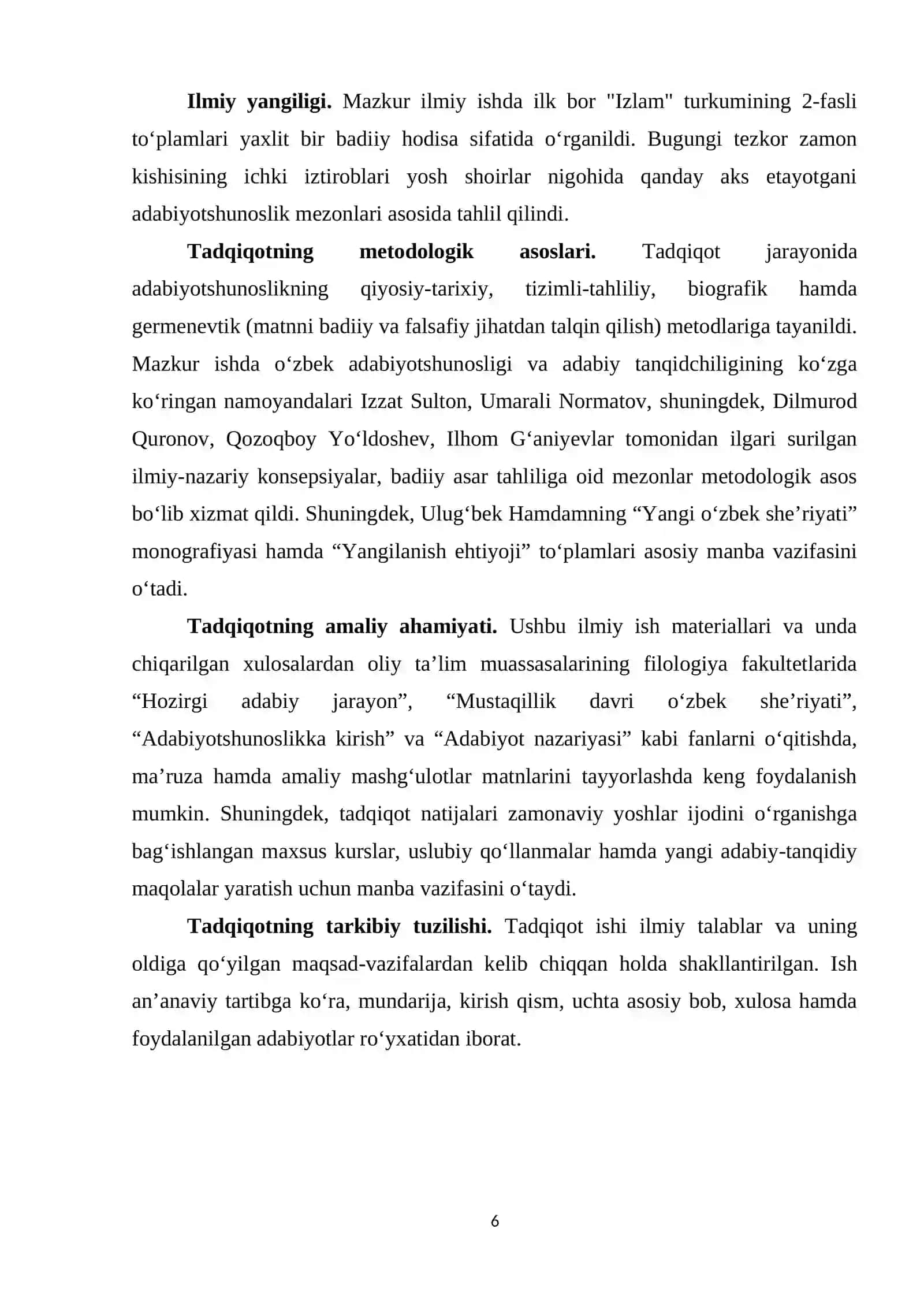 MAVZU MUNDARIJASI, ADABIY TAʼSIR VA INDIVUALLIK 4