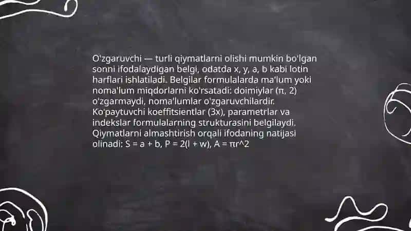 Oddiy formulalar bilan tanishuv 4