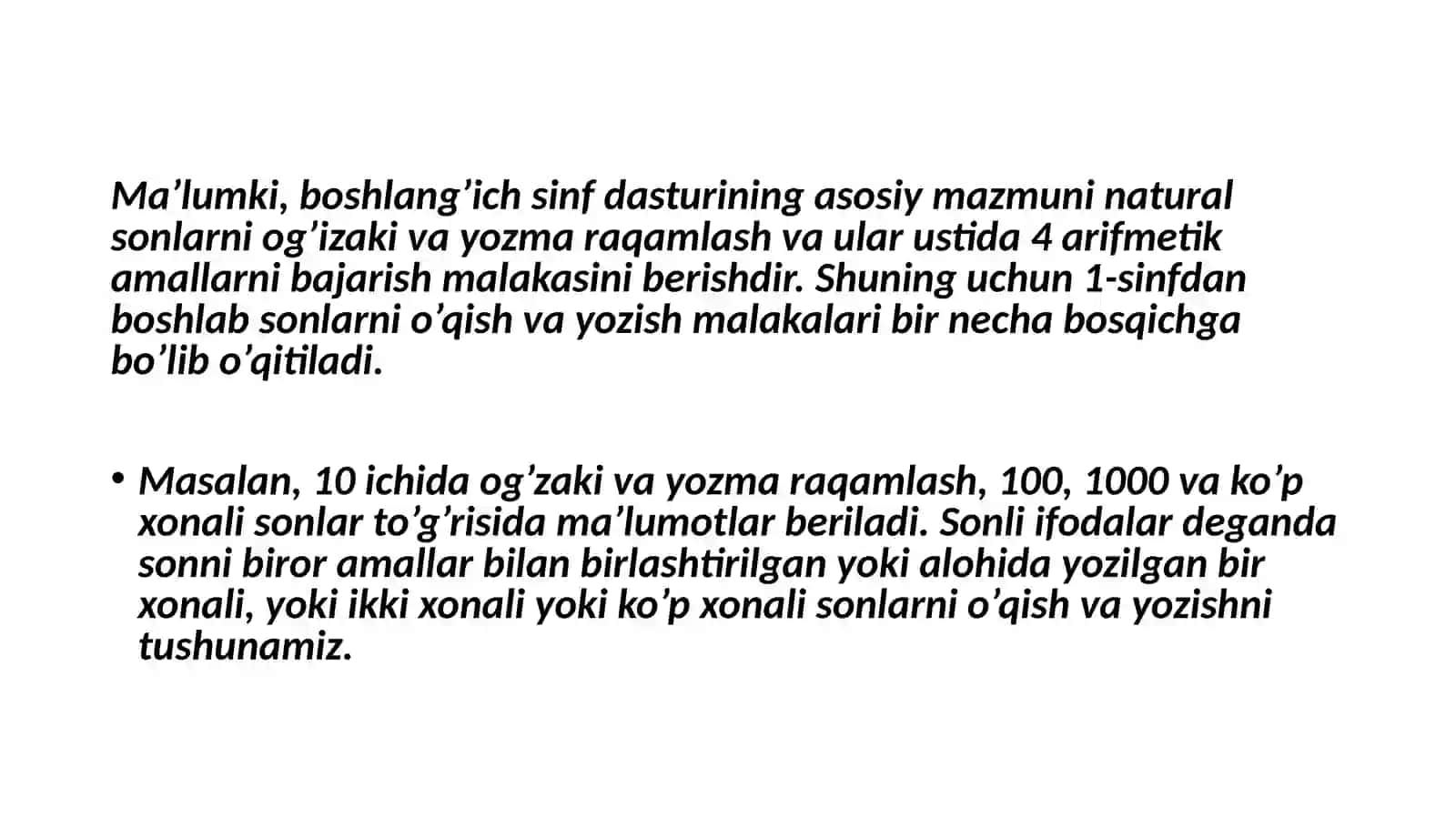 ALGEBRAIK MATERIALLARNI O’RGANISH METODIKASI 4