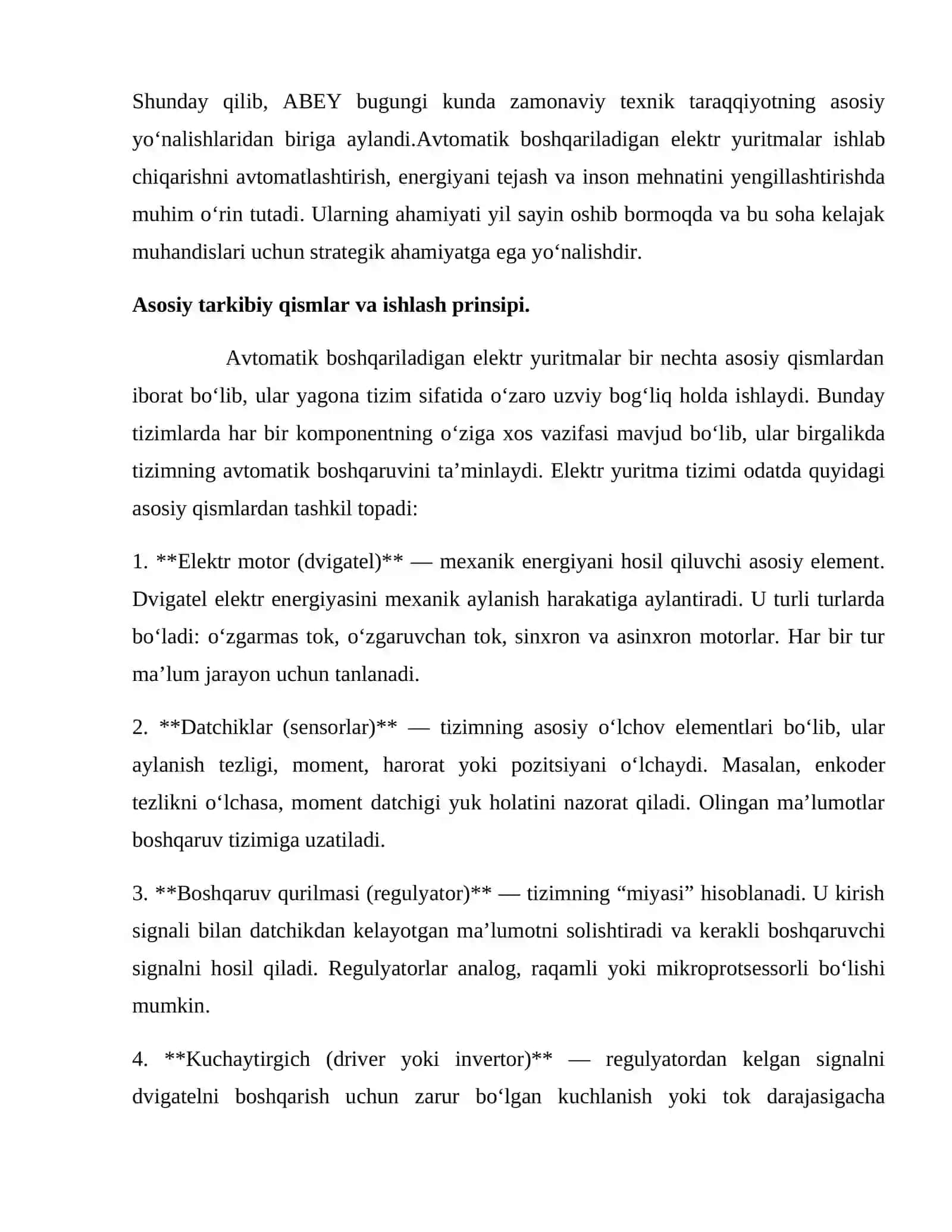 Avtomatik boshqariladigan elektr yuritmalar 4