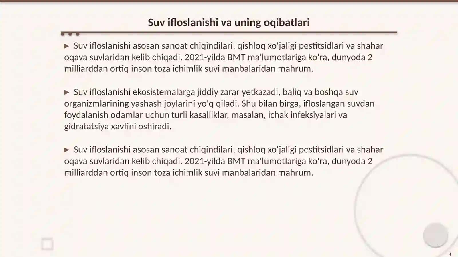 Atrof muhit ifloslanish turi bo’yicha 4