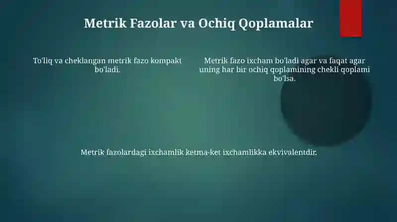 Metrik Fazolarda Kompaktlik Kriteriyasi 4