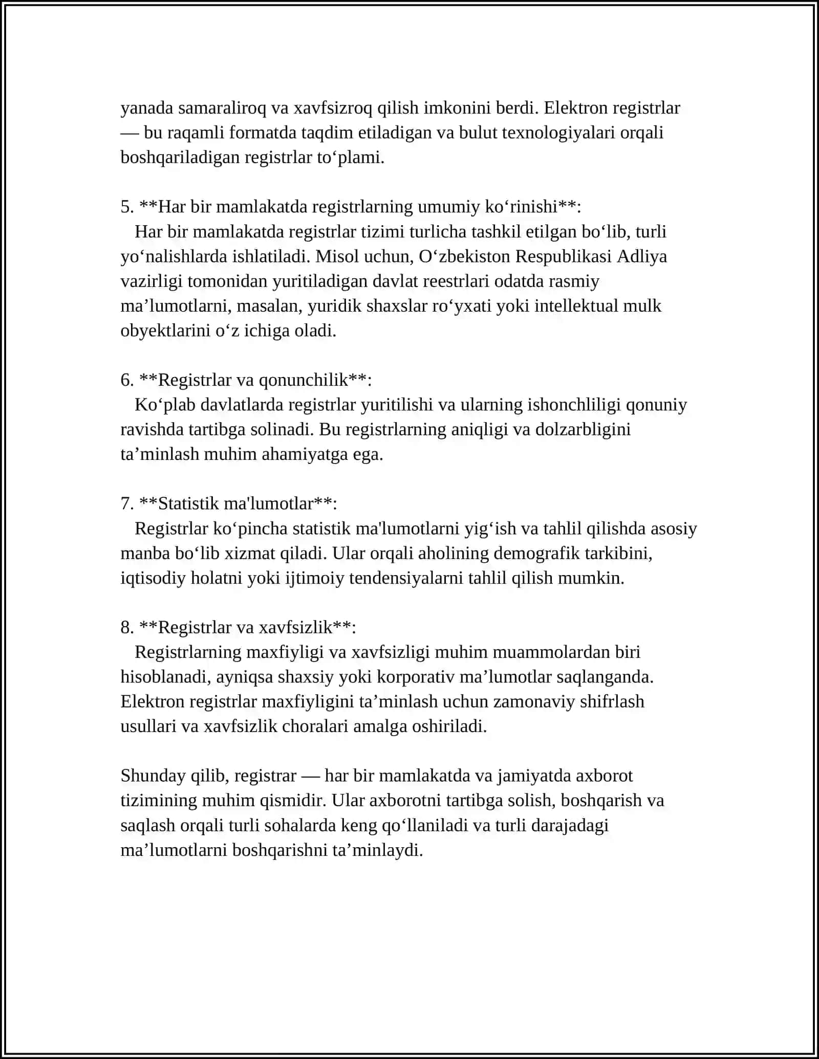 REGISTERLAR VA ULARNING TURLARI 4