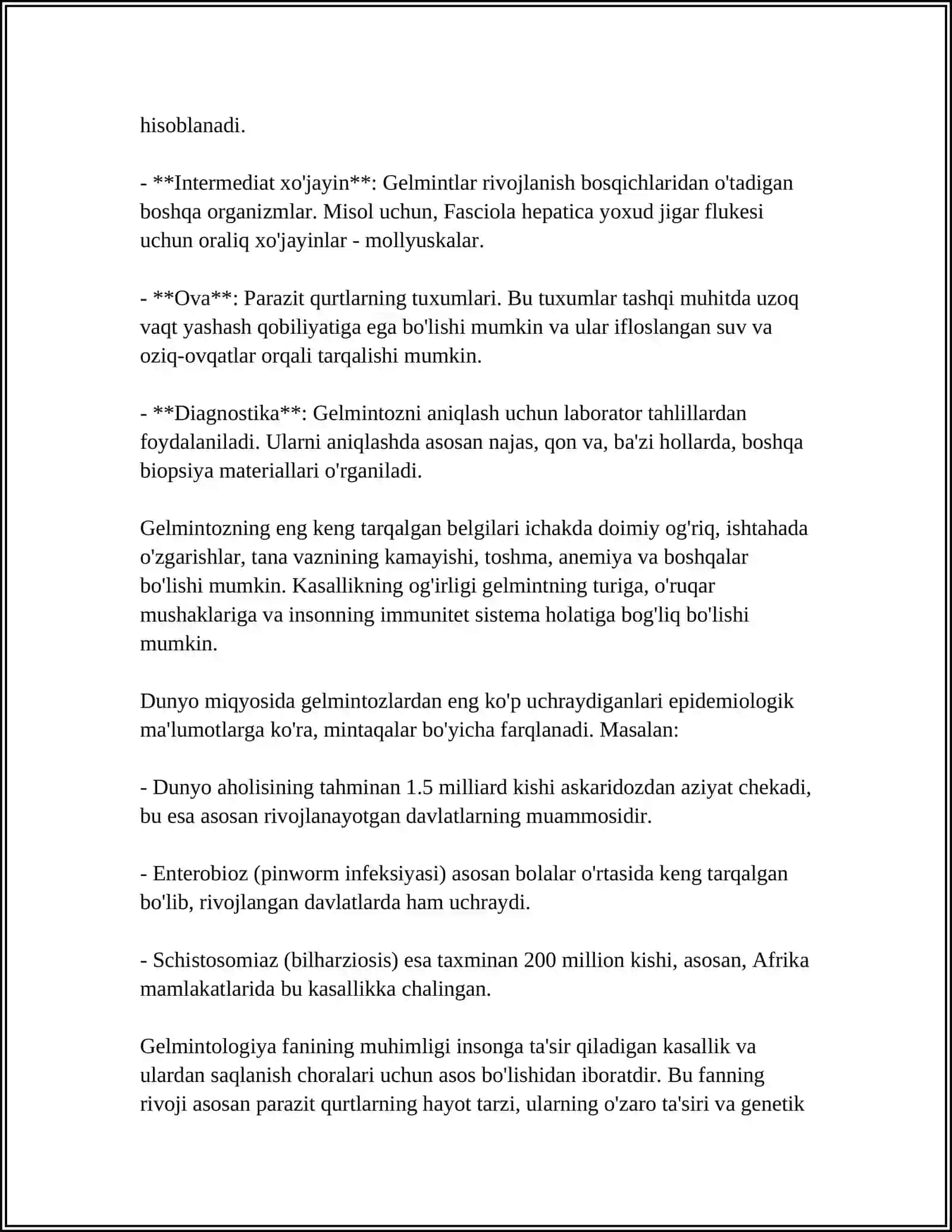 TIBBIYOTDA GELMINTALOGIYA 4