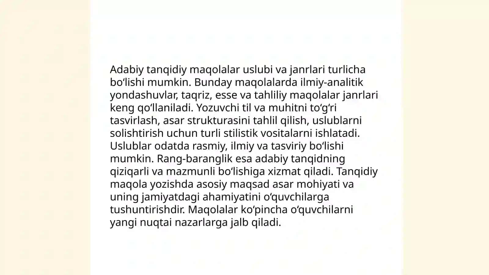 Adabiy-tanqidiy maqola janri 4
