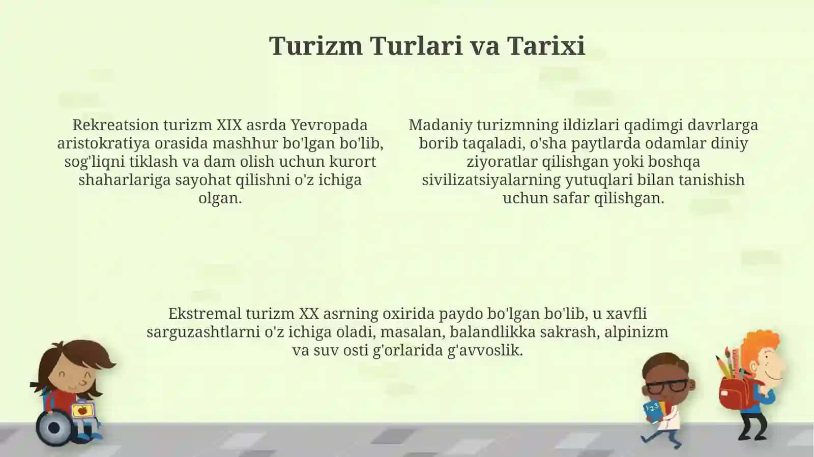 Turizm: Ta'riflar va Tushunchalar 4