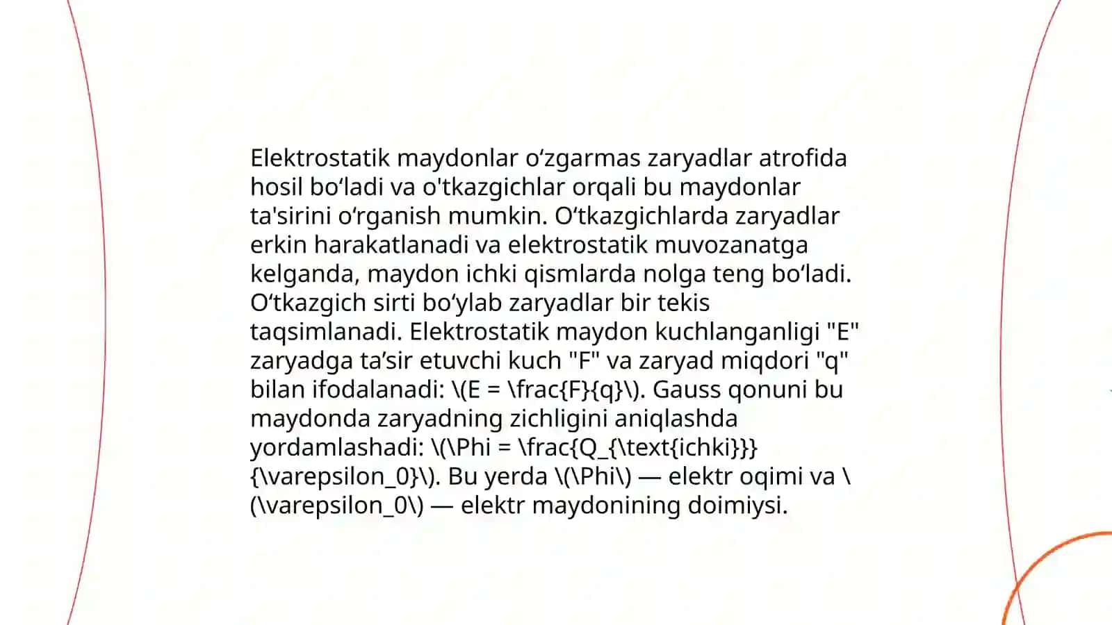 Elektrostatik maydondagi oʻtkazgichlar 4