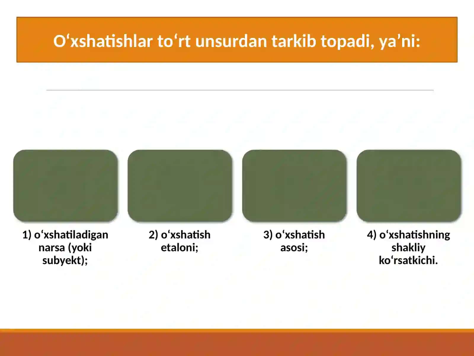 IFODALILIK VA O‘XSHATISHLAR 4