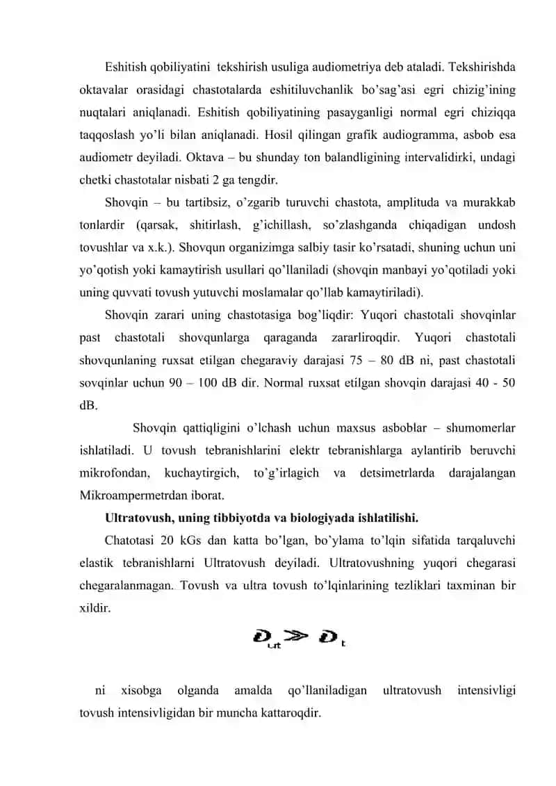 Tovush. Eshitish biofizikasi elementlari 4
