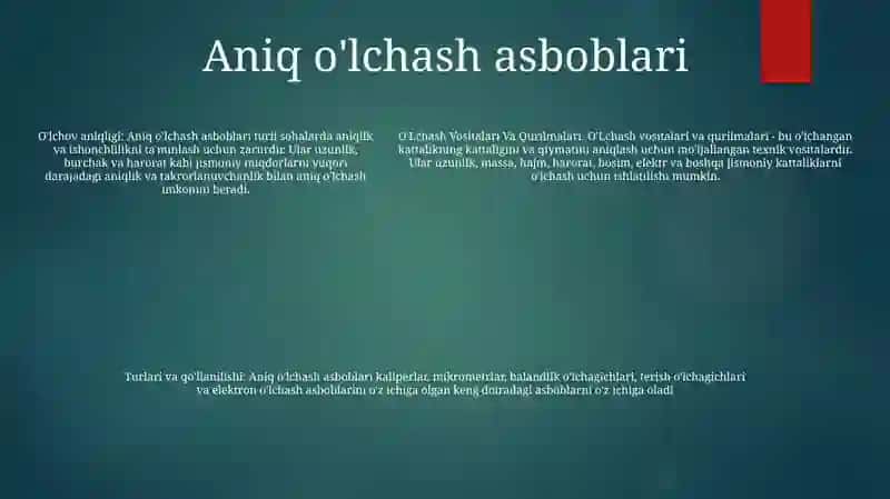 O'Lchash Vositalari Va Qurilmalari 4