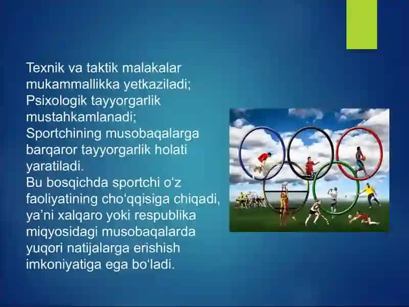 Sport mahoratini takomillashtirish bosqichi 4