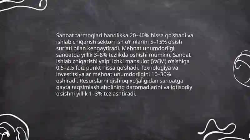 Sanoat tarmoqlarining iqtisodiy o‘sish va barqaror rivojlanishga ta'sirini o‘rganish 4