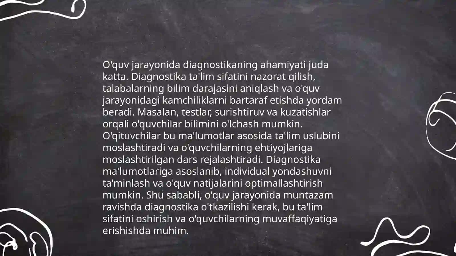 Pedagogik diagnostika o'kazishning tashkiliy pedagogik asoslari 4