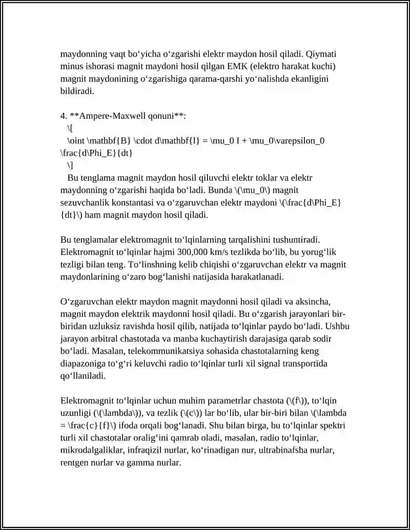 ELEKTRO MAGNIT TEBRANISHLARINING TARQALISHI 4
