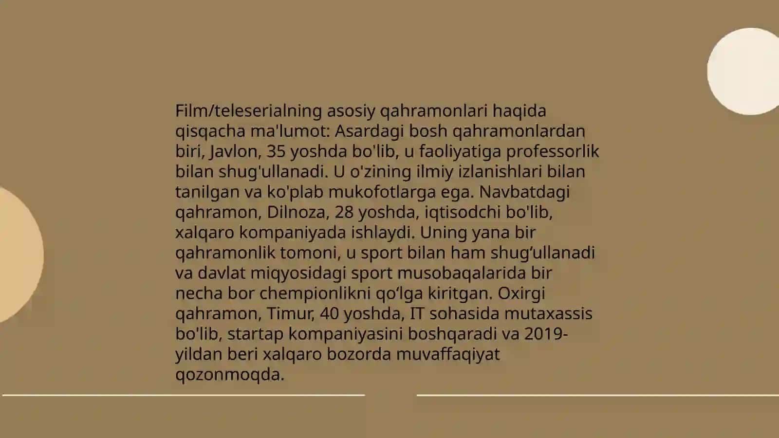 Abdulla Qodiriyning O‘tkan kunlar asaridagi qahramonlar tavsifi 4