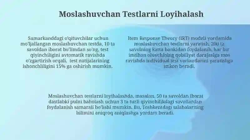 Moslashuvchan Testlar 4