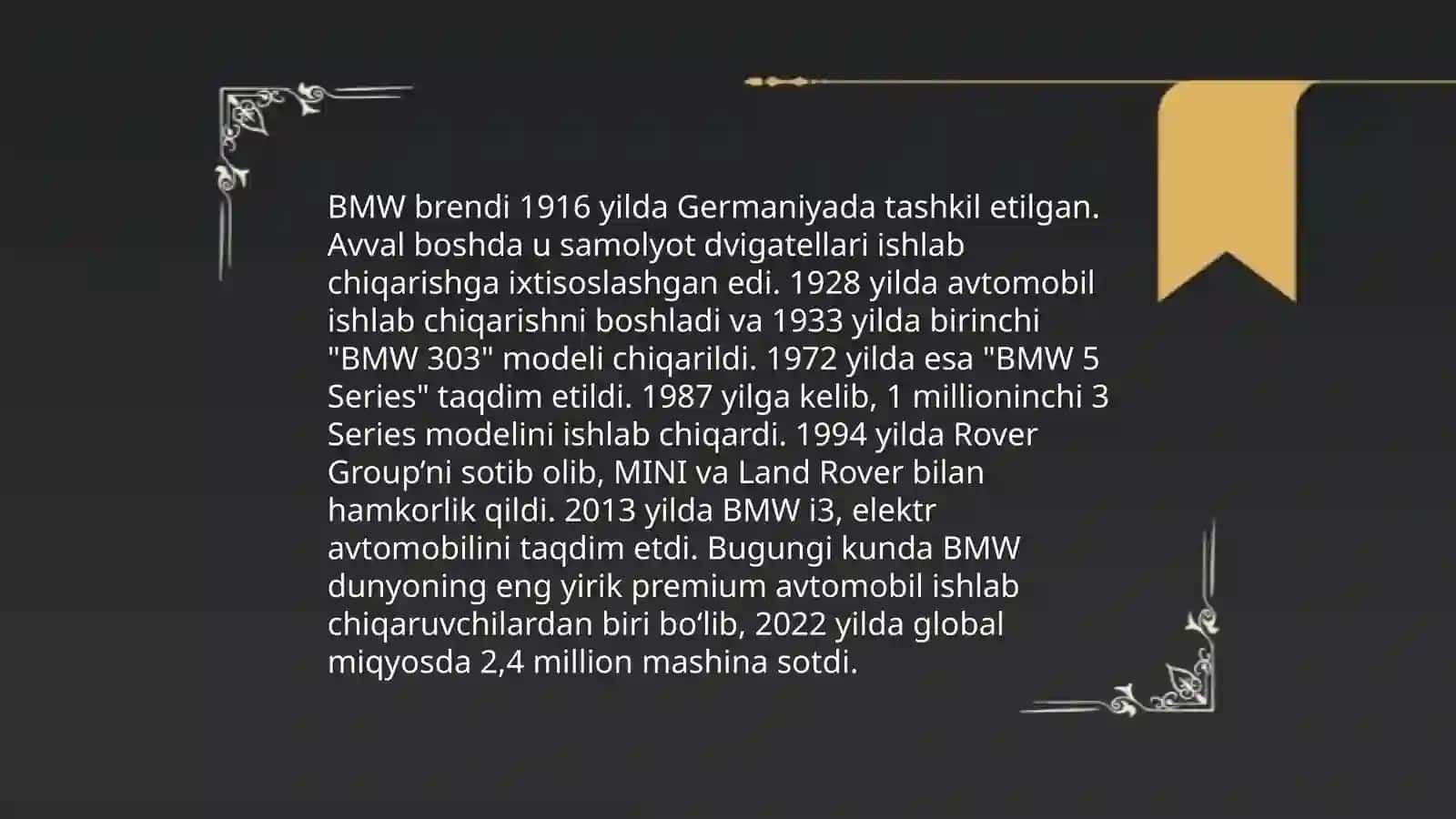 BMW kompaniyasi haqida Franchayiz 4