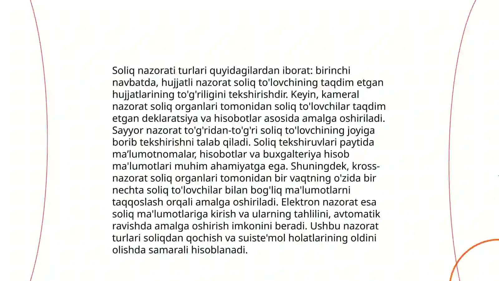 SOLIQ NAZORATING TURLARI 4