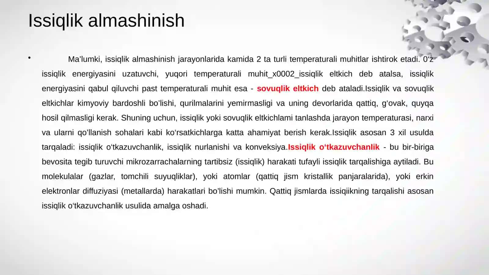 Issiqlik almashinish 4