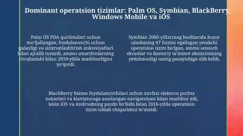 Mobil operatsion tizimlar rivojlanishi 4