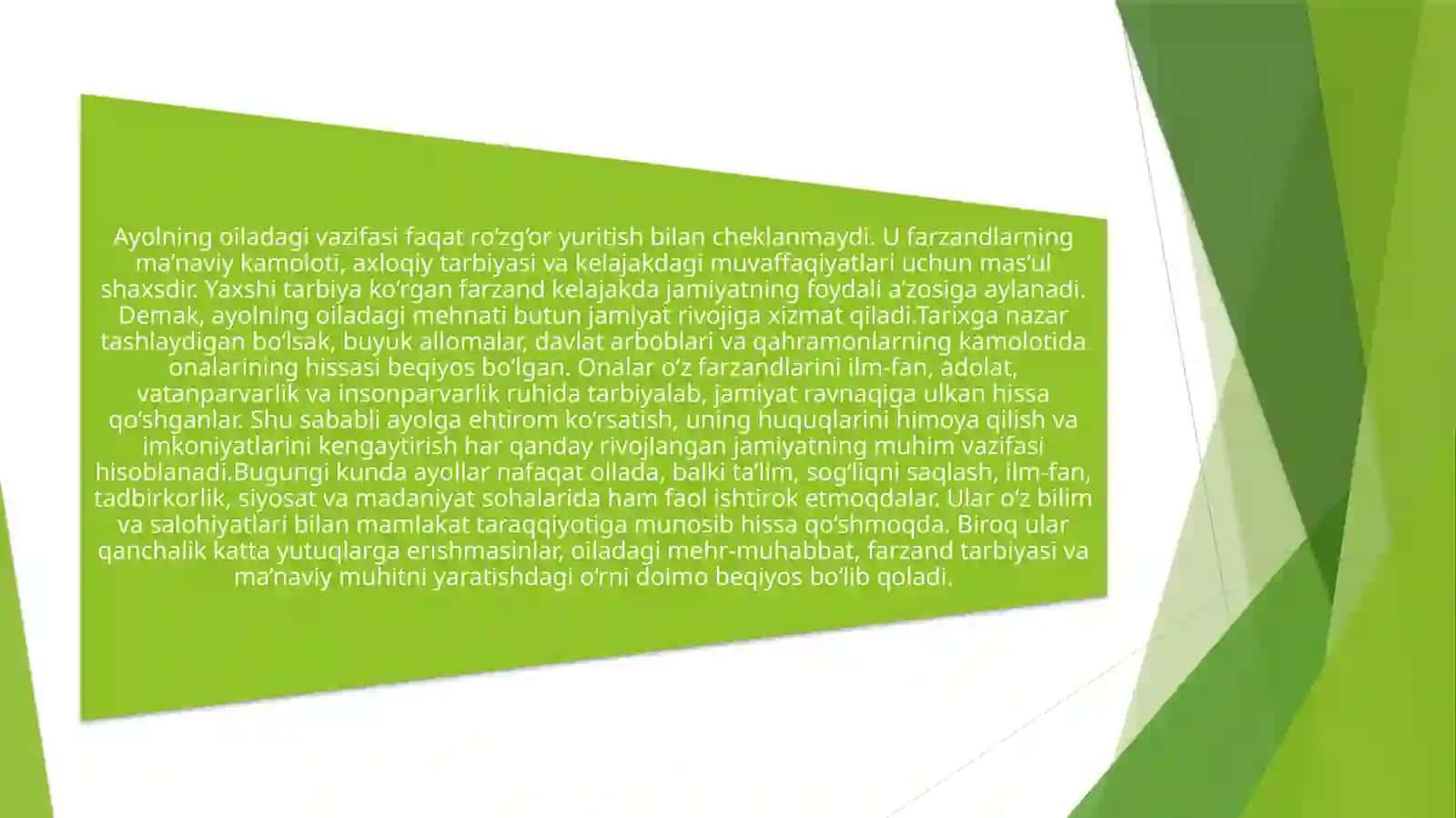 Ayol –oilavajamiyattayanchi 4