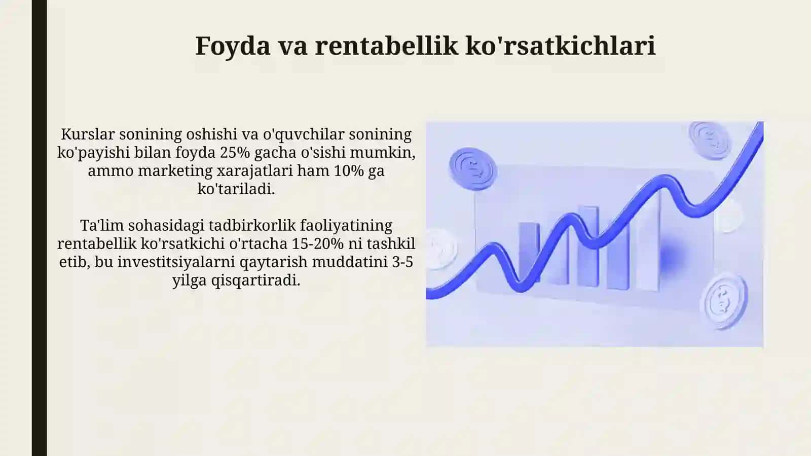 Ta'lim sohasidagi tadbirkorlik faoliyatining moliyaviy natijalari 4