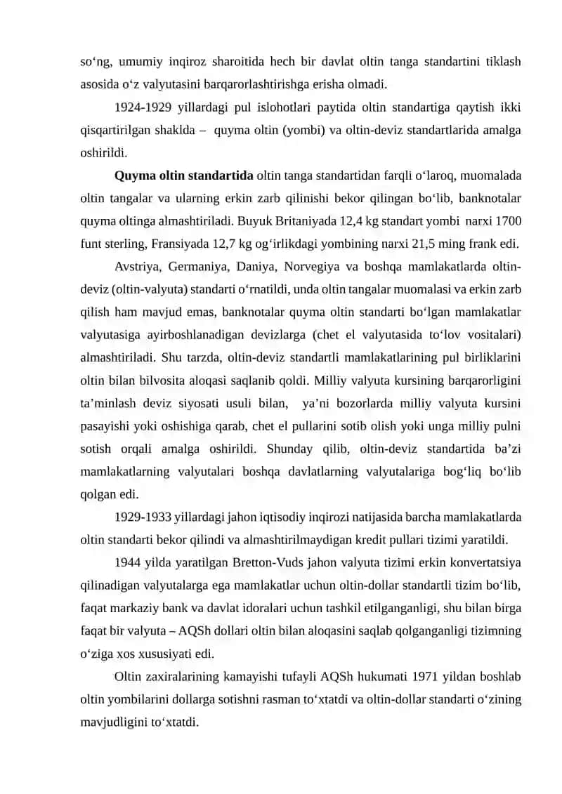 PUL TIZIMI: TUSHUNCHASI, TURLARI VA ELEMENTLARI 4