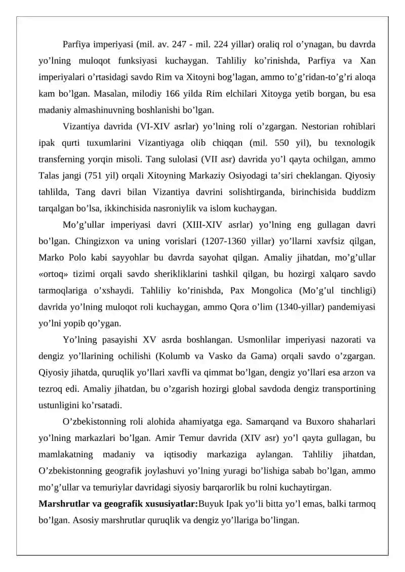 Buyuk Ipak yo’li - muloqot yo’li maqola loyihasi 4