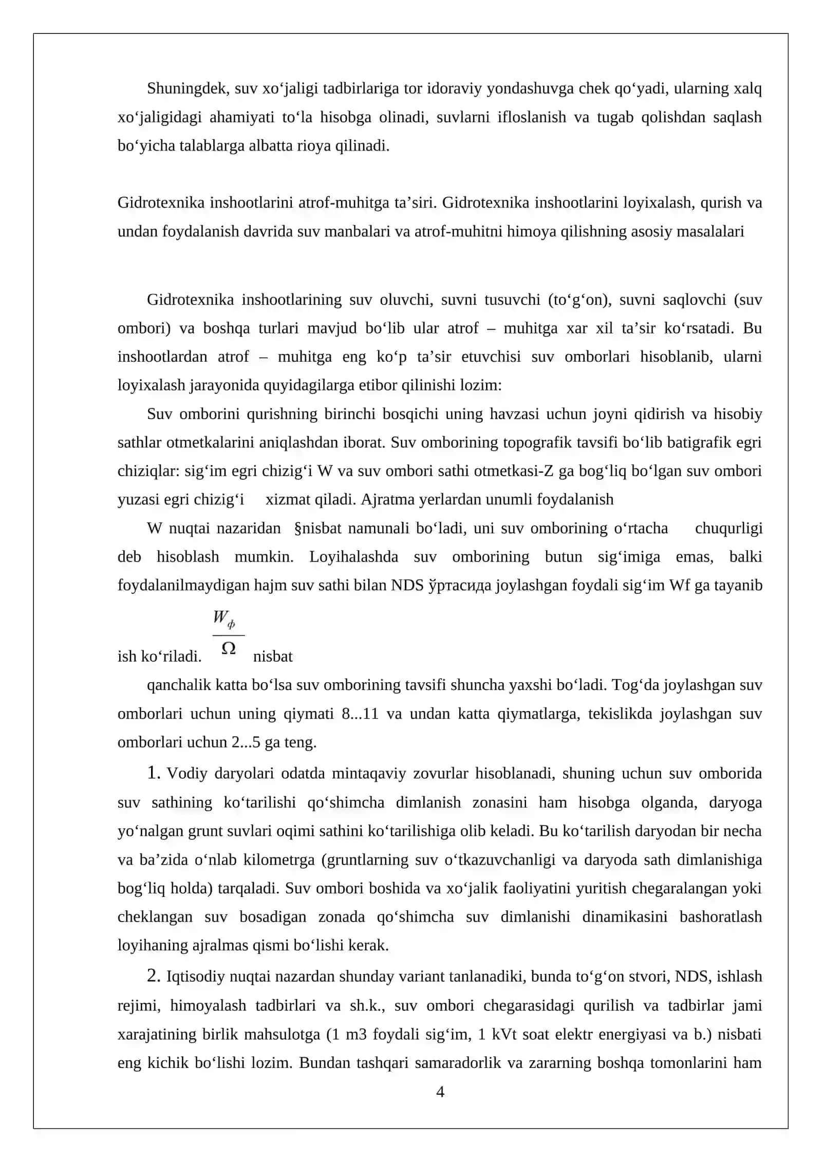 Gidrotexnika inshootlarini inshootlarini loyixalash 4