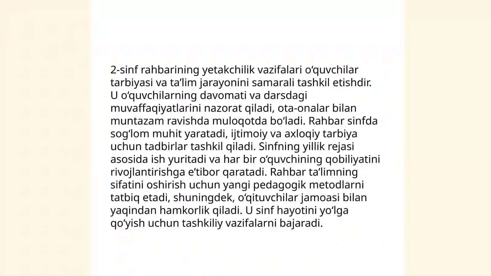 Jamoaning shaxs tarbiyasiga ta'siri. Sinf rahbarning tarbiyaviy ishi 4