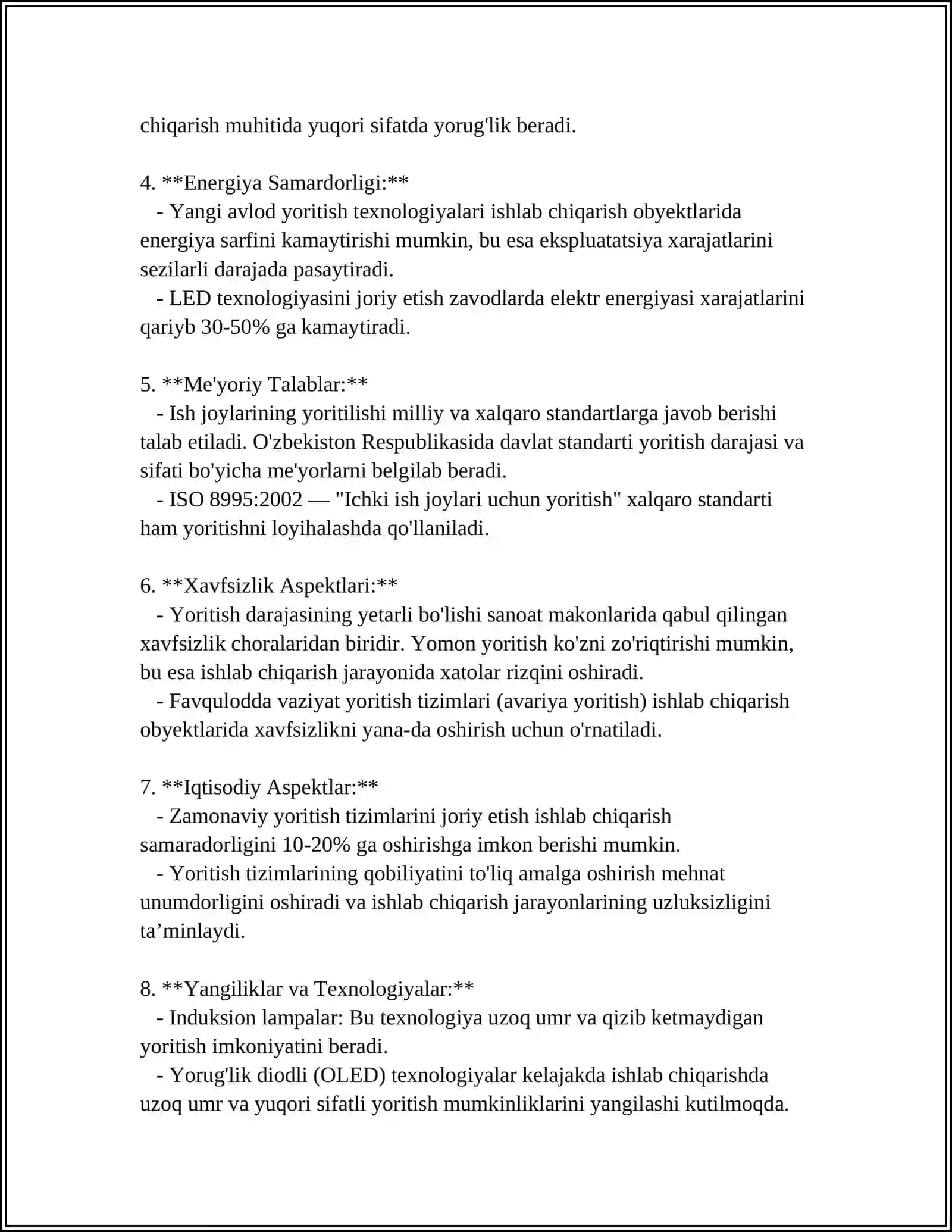 MUSTAQIL ISH Mavzu: ISHLAB CHIQARISHDA YORITISH 4