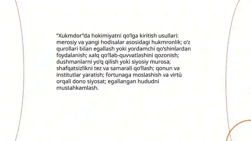 Makiavellining "Xukmdor" asari 4