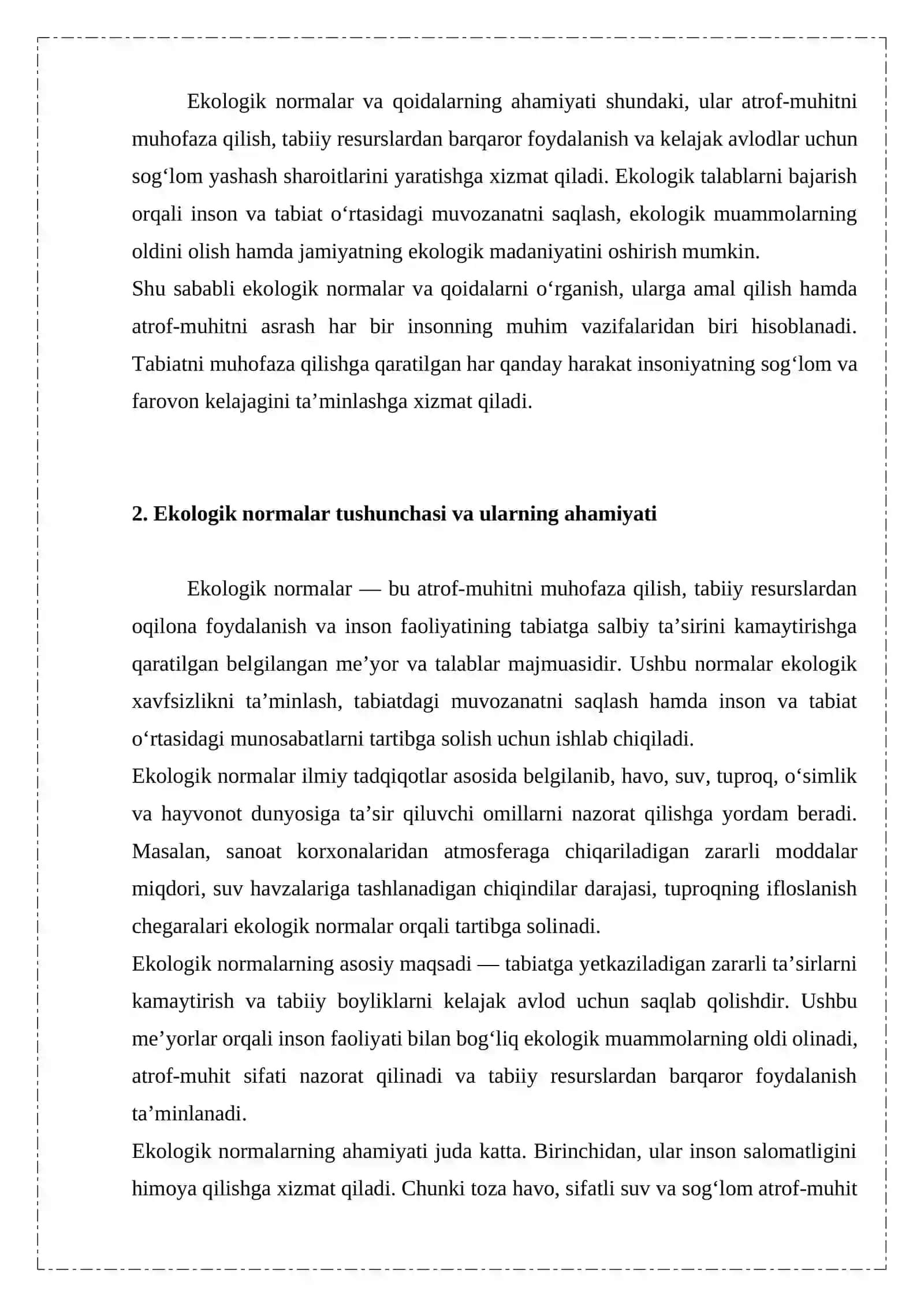 EKOLOGIK NORMALAR VA QOIDALAR 4