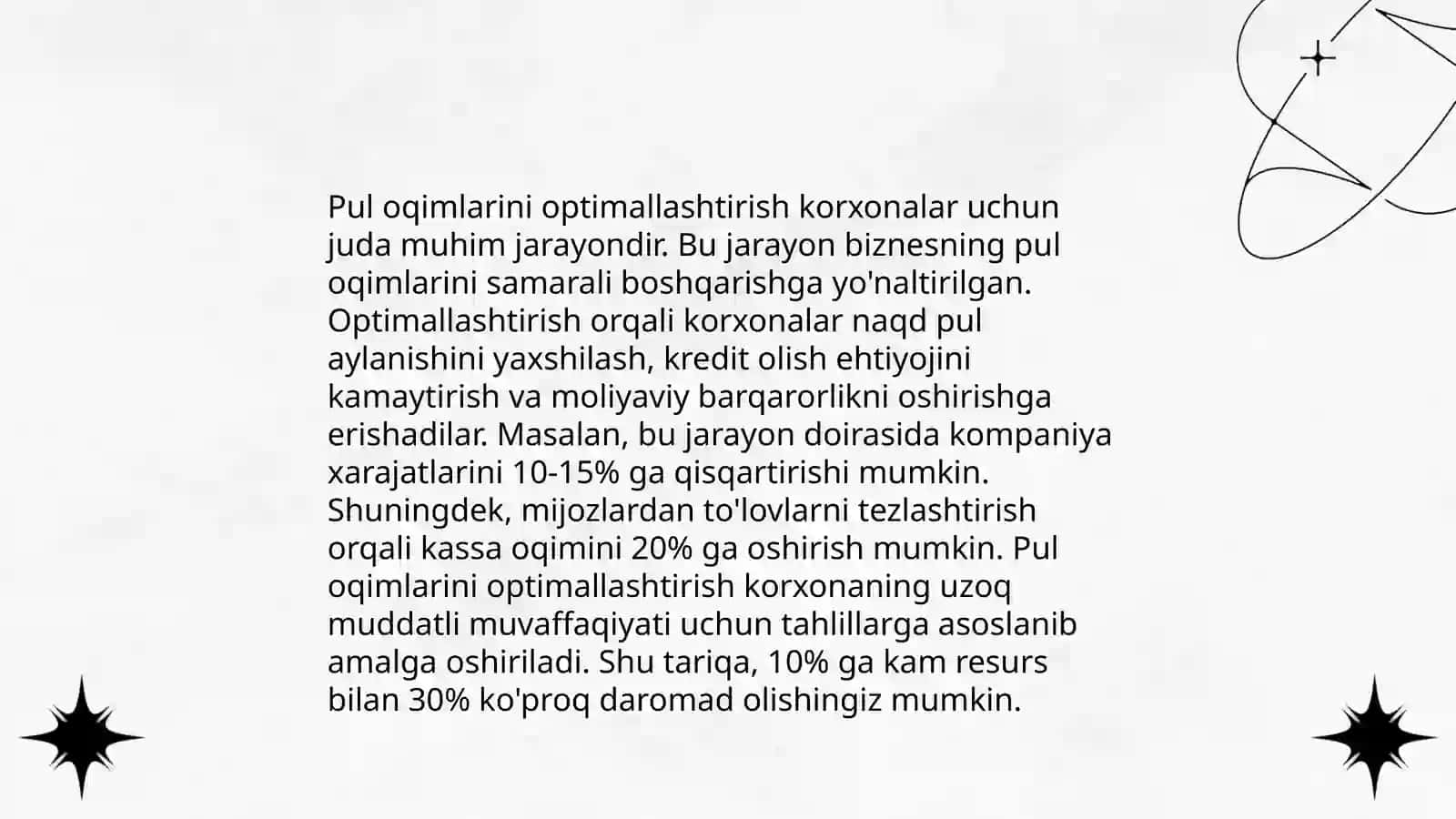 Pul oqimlari harakati tahlili 4
