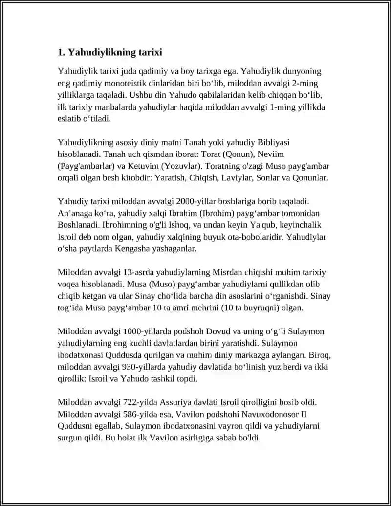 YAHUDIYLIK TA'LIMOTI, AN'ANA VA MAROSIMLARI 4