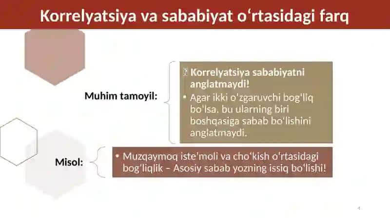 HODISALAR O'RTASIDAGI KORRELYATSION BOG‘LANISH 4