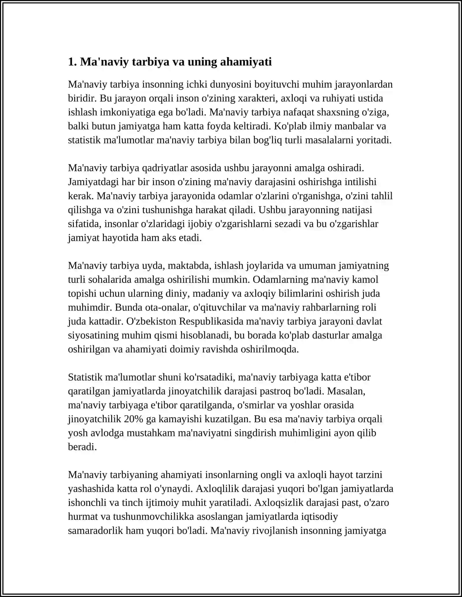 MA'NAVIY MARIFIY ISHLAR MAVZUSI BOʻYICHA REFERAT 4