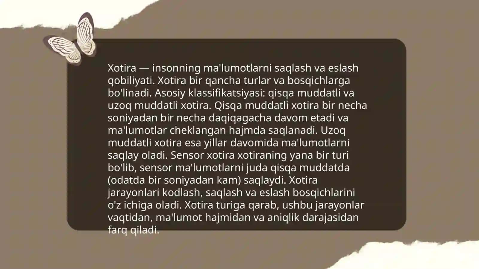 Xotira va uning jarayonlari 4