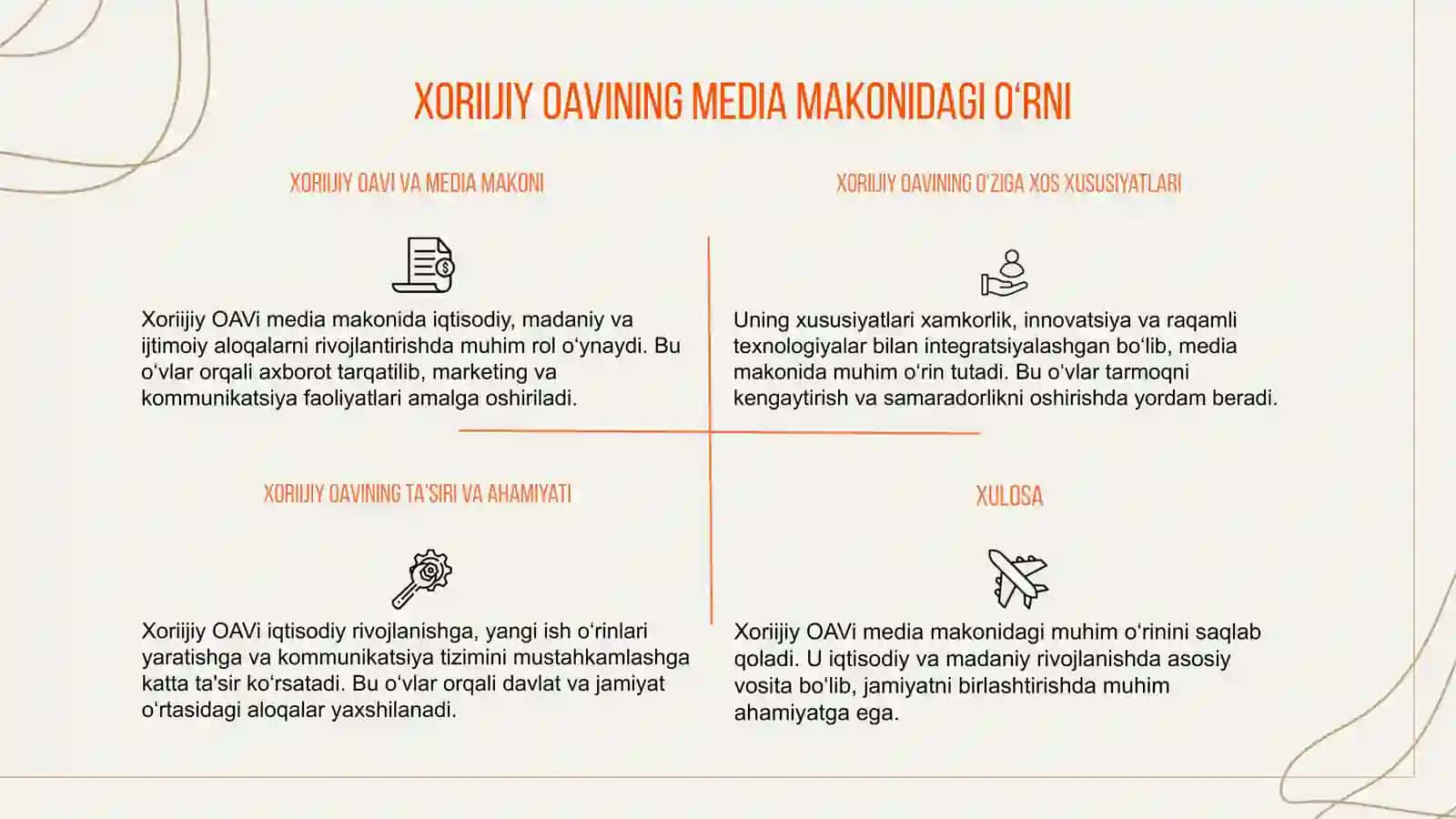 Xoriijiy OAVning media makondagi o‘rni 4